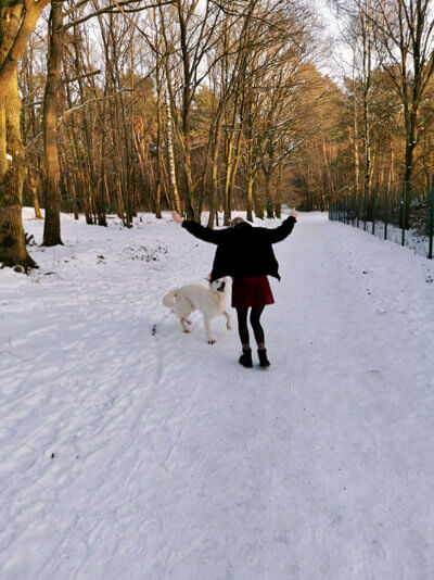 Cesar und Sofie im Schnee